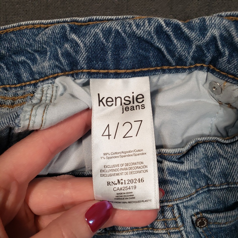 Kensie Jeans The Aubrey Womens 4/27 Blue High Rise Relaxed Straight Leg - Picture 3 of 9